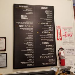 Menu behind the register Menu behind the register