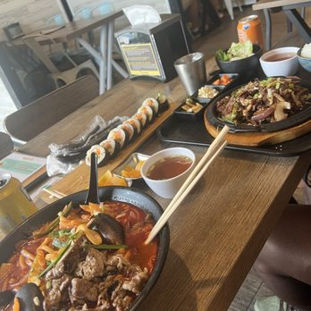 Hana - Seafood Spicy Soup Noodle and K1. Original Kimbap and SF1. Bulgogi Stir-Fried - Korean Near Me - Duluth, Georgia