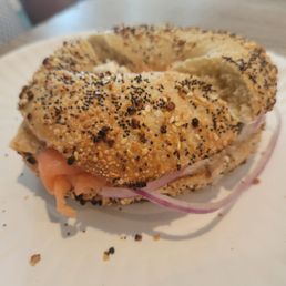 Everything bagel with lox