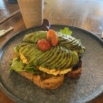 Aroma Craft Coffee - Fresh Avocado toast with scrambled eggs and greens. - Coffee Roasteries Near Me - Walnut, California
