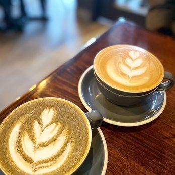 Alchemy Coffee - hojicha latte and matcha latte - Coffee & Tea Near Me - Markham, Ontario