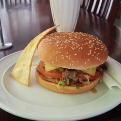 Creek Cafe - Beef burger + chocolate milshake
