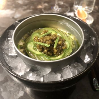 Atomix - Course 2: Saeng chae (cucumber, Kaluga caviar, smoked eel) - Korean Near Me - New York, New York