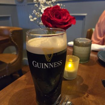 Dublin 4 Gastropub - Guinness and a table flower for valentines day - Irish Near Me - Mission Viejo, California Dublin 4 Gastropub - Guinness and a table flower for valentines day - Irish Near Me - Mission Viejo, California