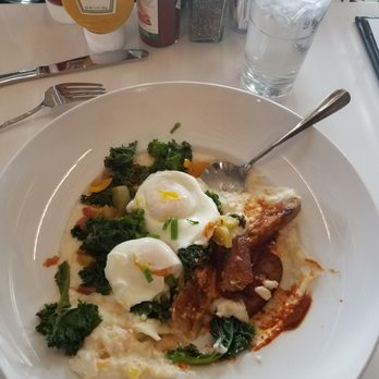 Four Friends Kitchen - Kicken sausage with grits. Mmmmmmm. Tatsy and filling! - Southern Near Me - Denver, Colorado