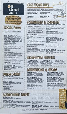 Menu photo 4 Off Street Cafe Cerritos, CA Menu photo 4 Off Street Cafe Cerritos, CA