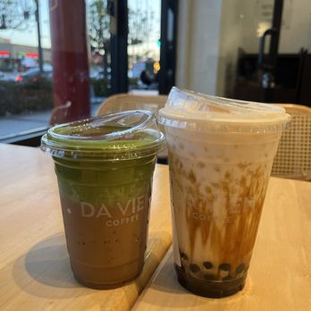 Da Vien Coffee - Matcha Foam Coffee* and Tiger Sugar Fresh Milk Boba with Caramel Flan* - Desserts Near Me - Westminster, California