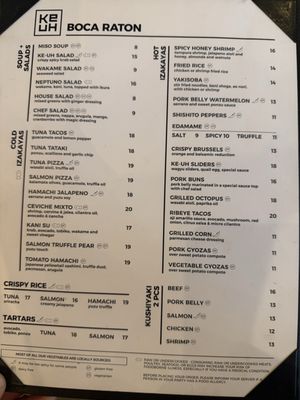 Menu photo 1 Ke uH - Boca Raton Boca Raton, FL Menu photo 1 Ke uH - Boca Raton Boca Raton, FL
