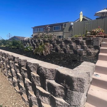 Mr Lawn Garden Service - Antonio and crew installed two block terrace walls with drainage and concrete steps - Gardeners Near Me - Benicia, California Mr Lawn Garden Service - Antonio and crew installed two block terrace walls with drainage and concrete steps - Gardeners Near Me - Benicia, California