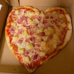 TJ's Family Pizzeria - Hawaiian Heart Shaped Pizza