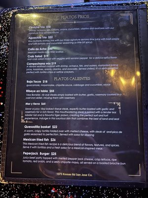 Menu photo 1 Sensacion San Jose, CA Menu photo 1 Sensacion San Jose, CA