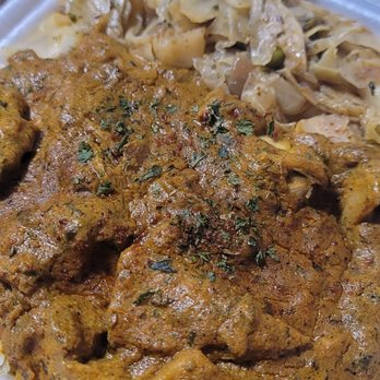 JS International Grill - Jackfruit curry over rice with side of cabbage - Caribbean Near Me - desoto, Texas JS International Grill - Jackfruit curry over rice with side of cabbage - Caribbean Near Me - desoto, Texas