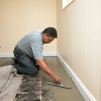 B-Dry - Final cement work in finished basement - Waterproofing Near Me - North Billerica, Massachusetts