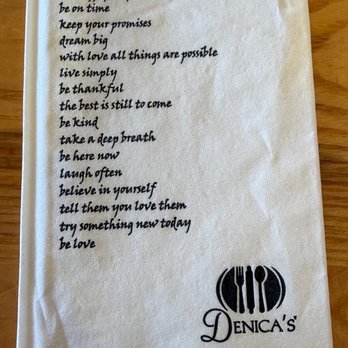 Denica's Real Food Kitchen - Cool napkin message lol - Cafes Near Me - Livermore, California