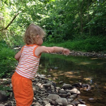 Wisteria Farm & Vineyard - Tossing rocks into the creek while mommy enjoys sangria. - Wineries Near Me - Stanley, Virginia