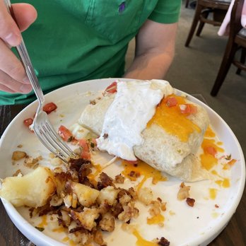The Wild Fork - The breakfast burrito is large and the homemade breakfast potatoes are amazing! - American Near Me - Tulsa, Oklahoma