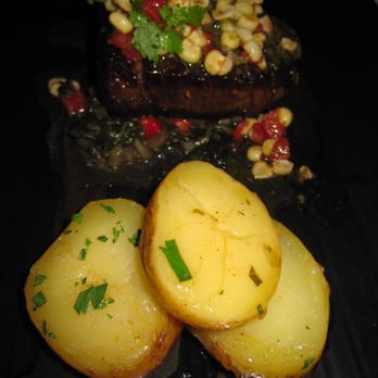 Gary Danko - Seared Filet of Beef with Yukon Potatoes, Swiss Chard, Tomato-Corn Relish and Basil Butter - New American Near Me - San Francisco, California