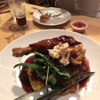 Mammoth Brewing - Crispy Chicken w/Corn Cakes $15. Very good! - Breweries Near Me - Mammoth Lakes, California