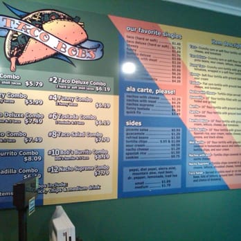 Taco Bob's - Menu Board - Mexican Near Me - Kalamazoo, Michigan