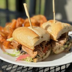 Two Rivers Restaurant - Pork Torta and housemade chips