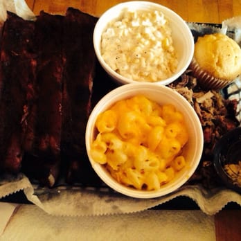 Meat BBQ - Chopped pork and ribs, Mac & cheese and creamy corn - Barbeque Near Me - Lansing, Michigan