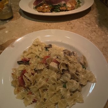 The Cheesecake Factory - Farfalle with Chicken and Roasted Garlic (front) & chicken bellagio (back) - Desserts Near Me - Glendale, Wisconsin