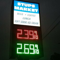 Stups Market - A look at the sign out front (gas prices vary, obviously!)