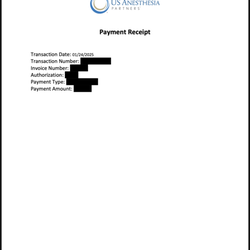 US Anesthesia Partners - Procedure fully pre-paid in January
