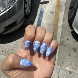 Marble with glitter gel x mani