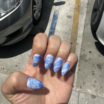 Kim's Nails - Marble with glitter gel x mani - Nail Salons Near Me - Los Angeles, California
