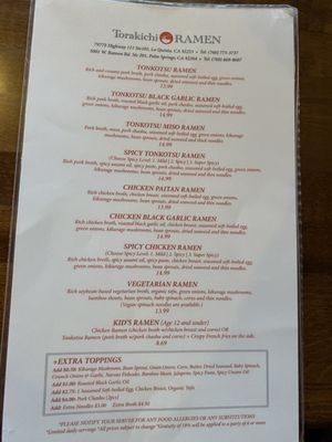 Menu photo 7 Torakichi Ramen - La Quinta La Quinta, CA Menu photo 7 Torakichi Ramen - La Quinta La Quinta, CA