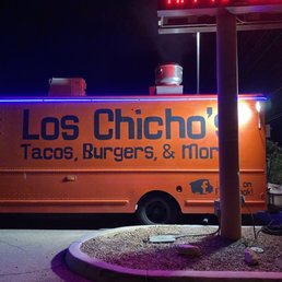 a taco truck at night