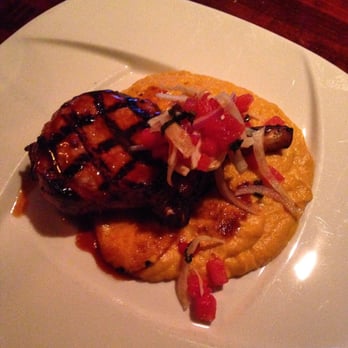 1250 Heritage - Bone in pork chop with sweet potatoes. - American Near Me - Wake Forest, North Carolina