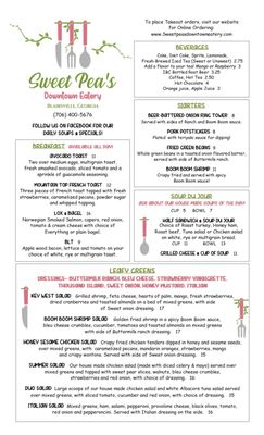 Menu photo 2 Sweet Pea's Downtown Eatery Blairsville, GA Menu photo 2 Sweet Pea's Downtown Eatery Blairsville, GA