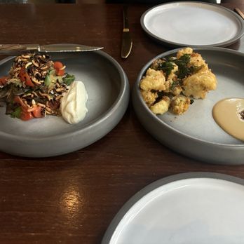 Arlo Grey by Kristen Kish - Grilled Oyster Mushrooms and Fried Cauliflower - New American Near Me - Austin, Texas Arlo Grey by Kristen Kish - Grilled Oyster Mushrooms and Fried Cauliflower - New American Near Me - Austin, Texas