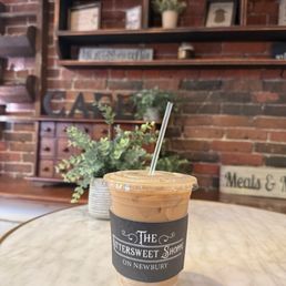 Inside with Peanut Butter Banana iced coffee with oat milk. . Inside with Peanut Butter Banana iced coffee with oat milk. .