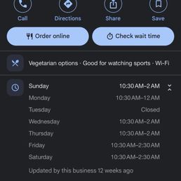 Hours of operation