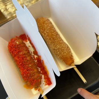 Kong Dog - Hot Cheetah on the left, The Classic on the right - Asian Fusion Near Me - Glenview, Illinois Kong Dog - Hot Cheetah on the left, The Classic on the right - Asian Fusion Near Me - Glenview, Illinois