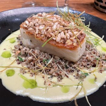 Bien Shur - Piñon Crusted Chilean Sea Bass - New American Near Me - Albuquerque, New Mexico Bien Shur - Piñon Crusted Chilean Sea Bass - New American Near Me - Albuquerque, New Mexico