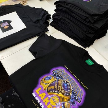 Long Beach Direct To Garment Printing - Lakers shirts printed by LBDTG! High quality beautiful print job done on these. So happy with the results and the quick turn around - Screen Printing/T-Shirt Printing Near Me - Long Beach, California Long Beach Direct To Garment Printing - Lakers shirts printed by LBDTG! High quality beautiful print job done on these. So happy with the results and the quick turn around - Screen Printing/T-Shirt Printing Near Me - Long Beach, California