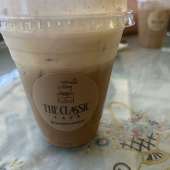 The Classic Cafe - Vanilla latte einspanner , my mom got the ice mocha - Coffee & Tea Near Me - Fullerton, California