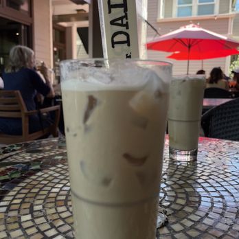 Sideboard - Danville - Iced latte and their cute order identifier for delivery - Comfort Food Near Me - Danville, California