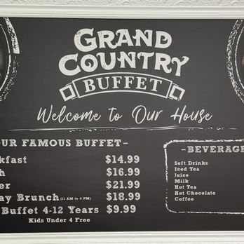 Grand Country Buffet - Menu - Buffets Near Me - Branson, Missouri