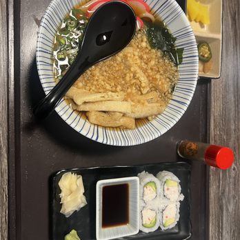 Hako - Tanuki Udon ($10.95) + 4 piece California Roll Combination (+$3) - Sushi Bars Near Me - Irvine, California Hako - Tanuki Udon ($10.95) + 4 piece California Roll Combination (+$3) - Sushi Bars Near Me - Irvine, California