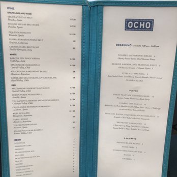 Ocho - Menu - Lounges Near Me - San Antonio, Texas