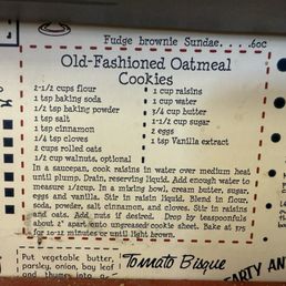 The wallpaper has recipes