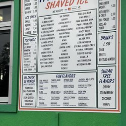 Tastee Ice - Menu