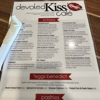 Devoted Kiss Cafe - This is a shot of the menu on the bar top. Clean and pristine. - Breakfast & Brunch Near Me - Gig Harbor, Washington Devoted Kiss Cafe - This is a shot of the menu on the bar top. Clean and pristine. - Breakfast & Brunch Near Me - Gig Harbor, Washington