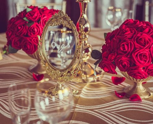 Regal Red & Gold Wedding Inspiration - Regal gold and red wedding inspiration featuring the gorgeous spiral staircase at the Sheraton Tysons Hotel and the beautiful rooftop venue at Tower Club At Tysons. This inspiration includes classic elements with a vintage edge. Regal Red & Gold Wedding Inspiration - Regal gold and red wedding inspiration featuring the gorgeous spiral staircase at the Sheraton Tysons Hotel and the beautiful rooftop venue at Tower Club At Tysons. This inspiration includes classic elements with a vintage edge.