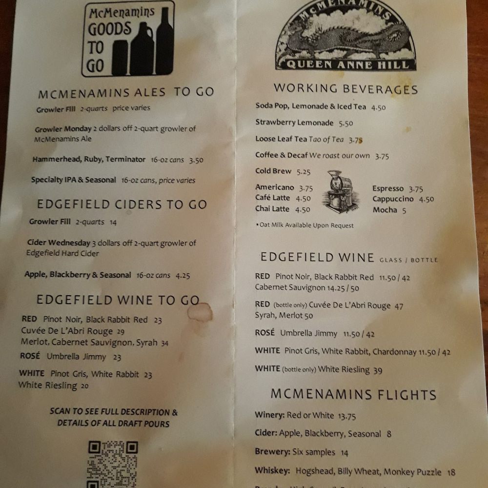 McMenamins Queen Anne - Menu 8/29/2023 - Pubs Near Me - Seattle, Washington McMenamins Queen Anne - Menu 8/29/2023 - Pubs Near Me - Seattle, Washington